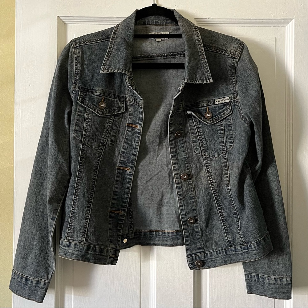 Vintage Max Studio Stretchy Denim Jacket, Medium